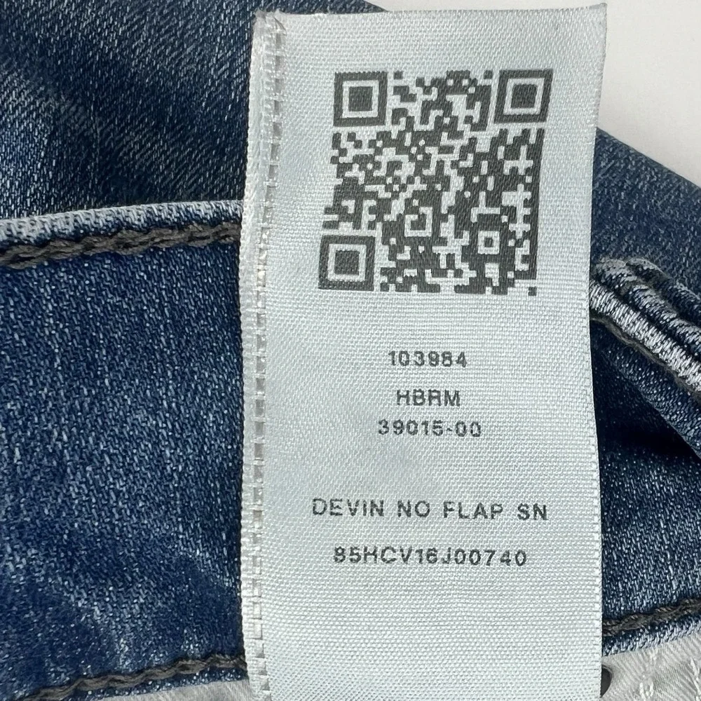 True Religion Devin Men's Jeans 31x30 Slim No Flap Medium Wash‎ Denim